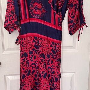 NWT Vintage Sari wrap dress. Adjustable sizing 8 to 20.
